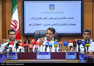 نشست خبری سردار سید ابوالفضل موسوی‌پور رئیس پلیس راهور تهران بزرگ