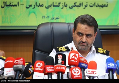 نشست خبری سردار سید ابوالفضل موسوی‌پور رئیس پلیس راهور تهران بزرگ