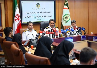 نشست خبری سردار سید ابوالفضل موسوی‌پور رئیس پلیس راهور تهران بزرگ