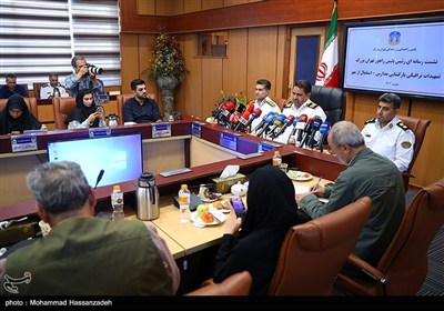 نشست خبری سردار سید ابوالفضل موسوی‌پور رئیس پلیس راهور تهران بزرگ