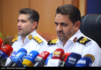 نشست خبری سردار سید ابوالفضل موسوی‌پور رئیس پلیس راهور تهران بزرگ