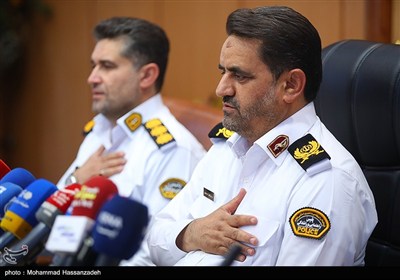 نشست خبری سردار سید ابوالفضل موسوی‌پور رئیس پلیس راهور تهران بزرگ