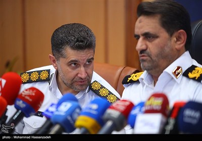 نشست خبری سردار سید ابوالفضل موسوی‌پور رئیس پلیس راهور تهران بزرگ
