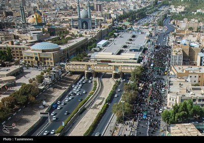 گلباران حرم حضرت معصومه(س) در سالروز ورود بانوی کرامت به قم