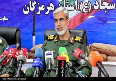 نشست خبری سردار سالاری فرمانده سپاه امام سجاد علیه السلام هرمزگان