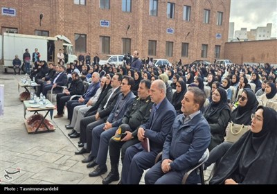 آیین زنگ مهر مقاومت در مدرسه دارالفنون اردبیل