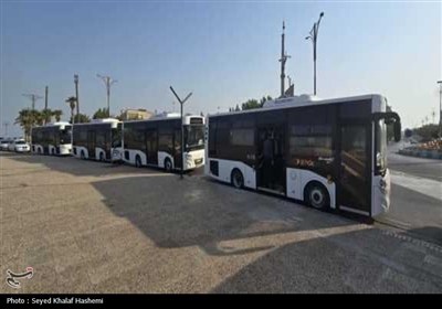 رونمایی از 10 دستگاه اتوبوس ناوگان حمل و نقل عمومی شهرداری بوشهر