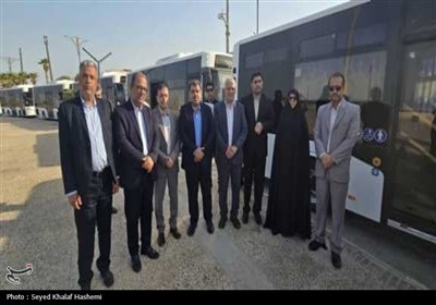رونمایی از 10 دستگاه اتوبوس ناوگان حمل و نقل عمومی شهرداری بوشهر