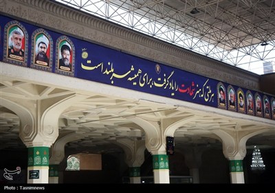 تمثال شهدا زینت بخش حرم مطهر بانوی کرامت شد
