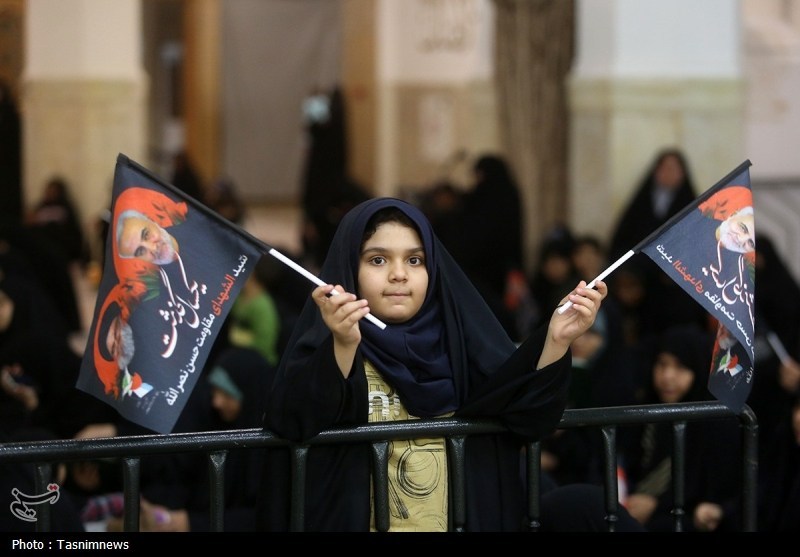 مقاومت،مراسم،قم،نصرالله،سيد،شهيد،رهبري،حوزوي،معصومه