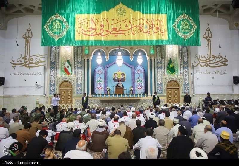 مقاومت،مراسم،قم،نصرالله،سيد،شهيد،رهبري،حوزوي،معصومه