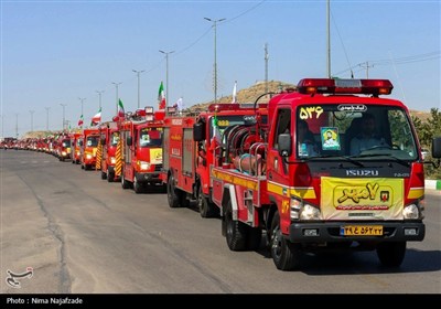 مراسم رژه خودرویی و تجهیزات آتش نشانی - مشهد- عکس استانها تسنیم