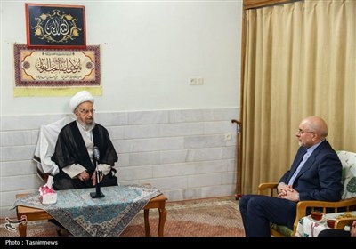 دیدار قالیباف با آیت‌الله مکارم شیرازی