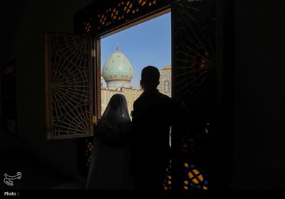 عقد ازدواج 10 زوج جوان در حرم شاهچراغ به‌مناسبت ولادت امام حسن عسکری (ع)