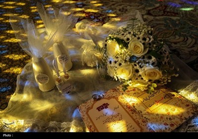 عقد ازدواج 10 زوج جوان در حرم شاهچراغ به‌مناسبت ولادت امام حسن عسکری (ع)