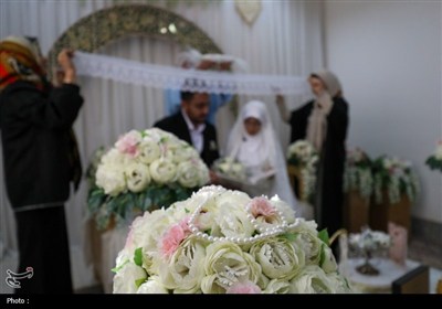 عقد ازدواج 10 زوج جوان در حرم شاهچراغ به‌مناسبت ولادت امام حسن عسکری (ع)