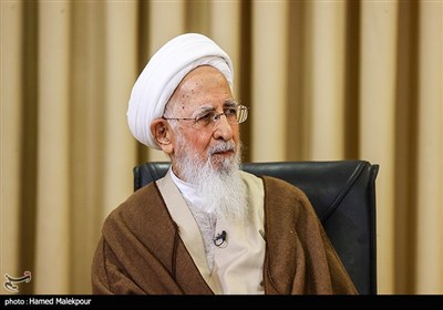 دیدار محمدباقر قالیباف رئیس مجلس شورای اسلامی و آیت‌الله عبدالله جوادی آملی از مراجع عظام تقلید