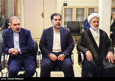 دیدار محمدباقر قالیباف رئیس مجلس شورای اسلامی و آیت‌الله عبدالله جوادی آملی از مراجع عظام تقلید