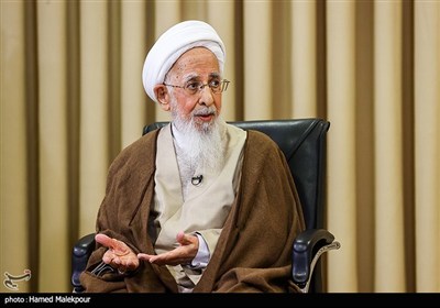 دیدار محمدباقر قالیباف رئیس مجلس شورای اسلامی و آیت‌الله عبدالله جوادی آملی از مراجع عظام تقلید