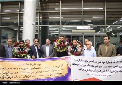 استقبال از قهرمانان کرمانی تیم ملی فوتبال پنج‌نفره ایران در رقابت‌های جام جهانی نابینایان