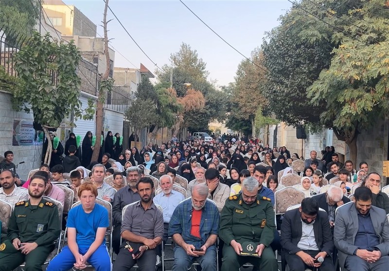 مراسم آبروی محله یادبود شهید مهدی گلستانی در مشکین‌دشت