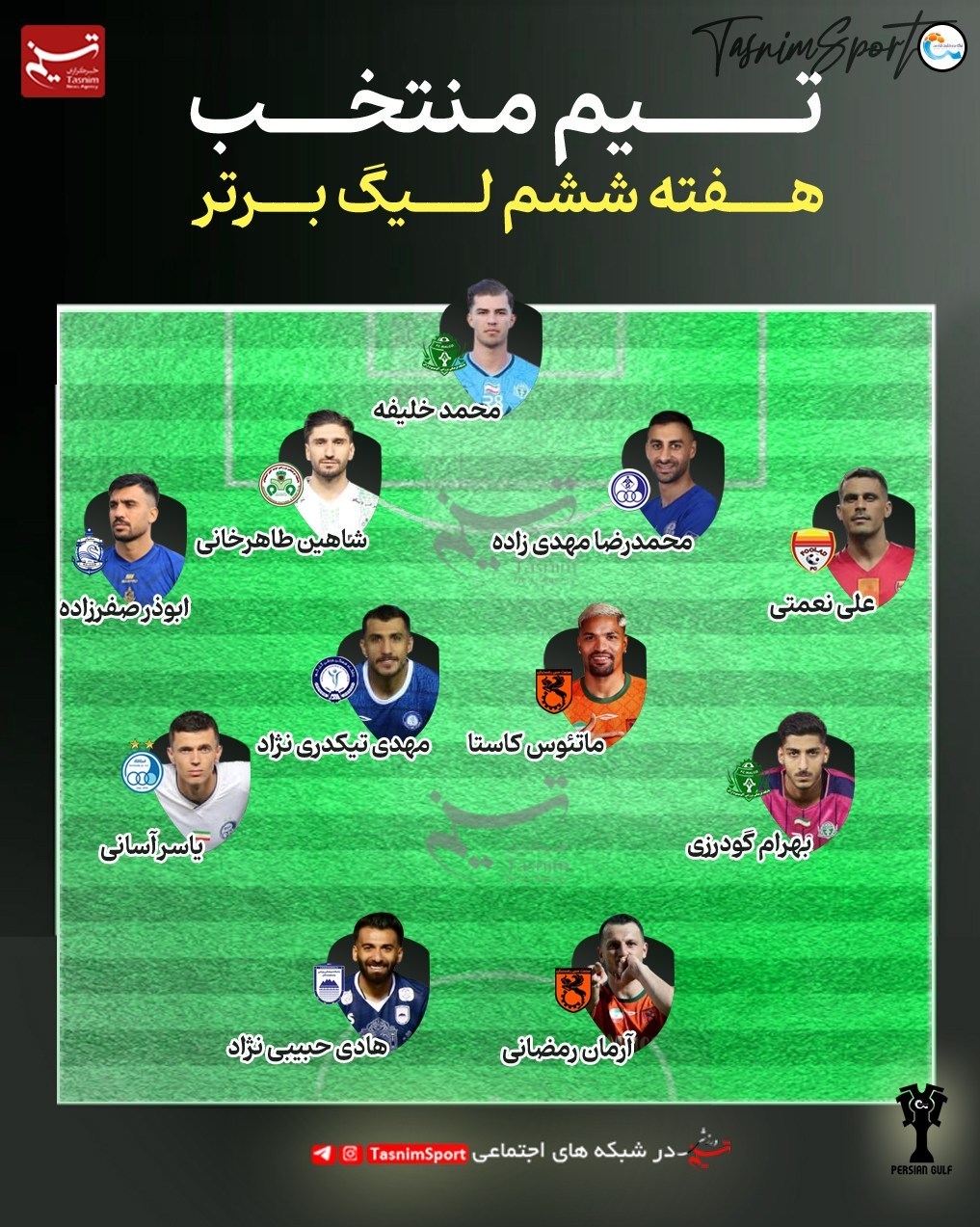 تیم منتخب هفته ششم لیگ برتر فوتبال + عکس 2