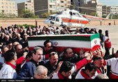 تشییع پیکر خلبان شهید بالگرد امدادی هلال احمر