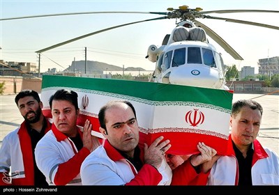 تشییع پیکر خلبان شهید بالگرد امدادی هلال احمر- عکس خبری تسنیم