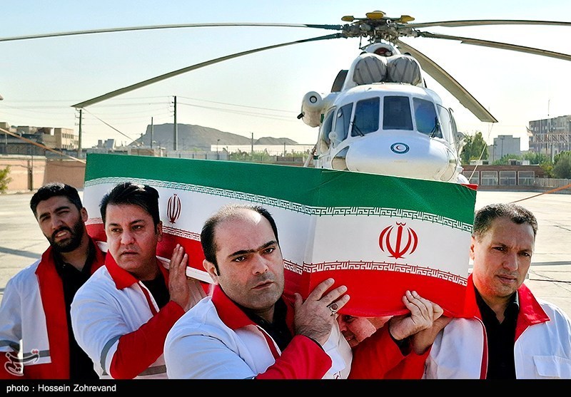 تشییع پیکر خلبان شهید بالگرد امدادی هلال احمر