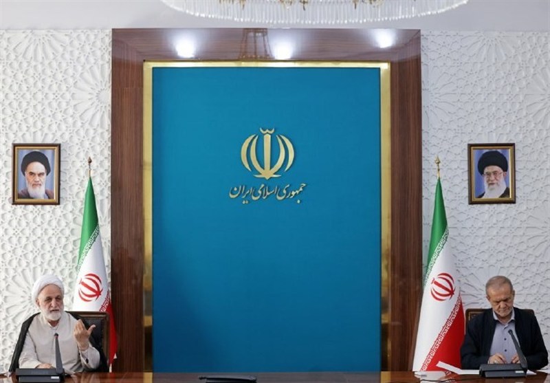 جلسه مشترک اژه‌ای و پزشکیان با اعضای مجمع کارآفرینان ایران