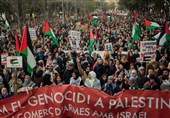 تظاهرات و اعتصاب سراسری در 200 منطقه اسپانیا در حمایت از غزه
