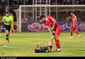 دیدار تیمهای فوتبال خیبر خرم‌آباد و پرسپولیس تهران