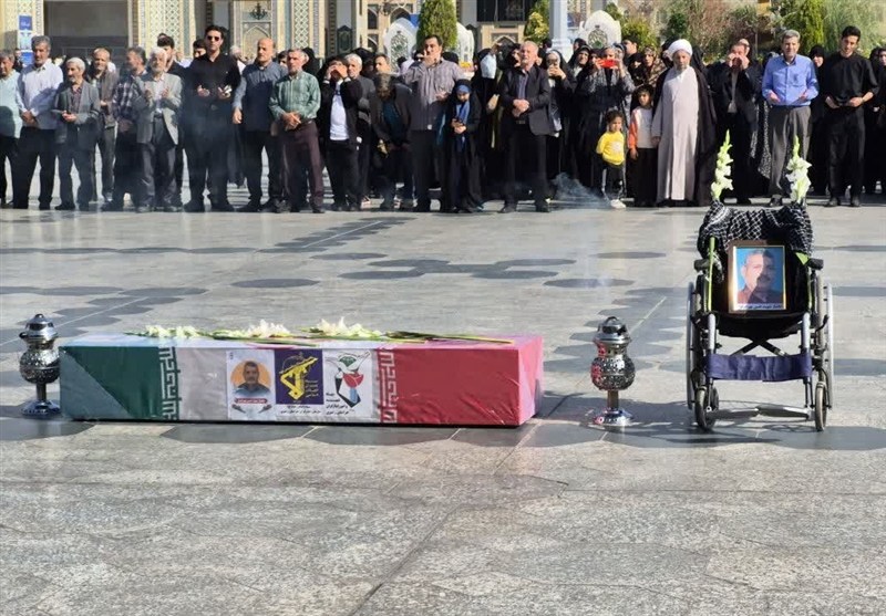 تشییع پیکر مطهر جانباز 70 درصد شهید حسن بهرامفر+عکس شهادت , تشییع شهدا , خراسان رضوی , مشهد مقدس , جانبازان 70 درصد ,