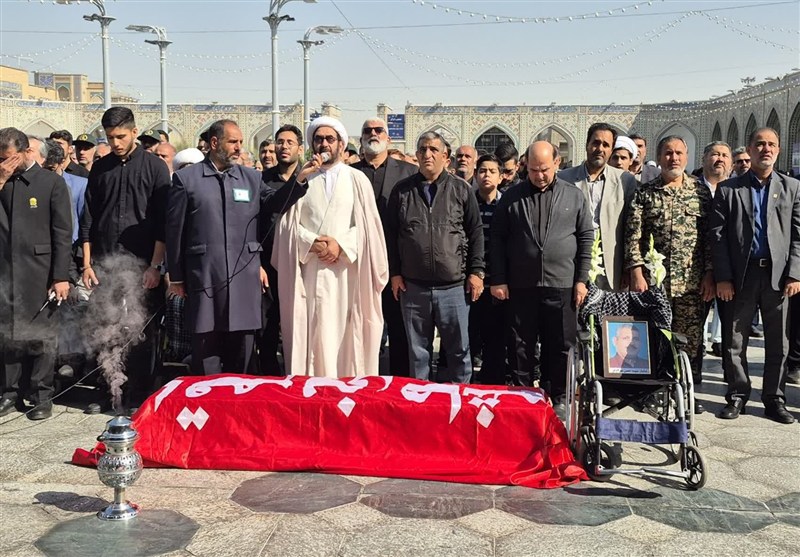تشییع پیکر مطهر جانباز 70 درصد شهید حسن بهرامفر+عکس شهادت , تشییع شهدا , خراسان رضوی , مشهد مقدس , جانبازان 70 درصد ,