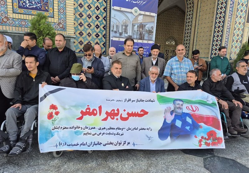 تشییع پیکر مطهر جانباز 70 درصد شهید حسن بهرامفر+عکس شهادت , تشییع شهدا , خراسان رضوی , مشهد مقدس , جانبازان 70 درصد ,