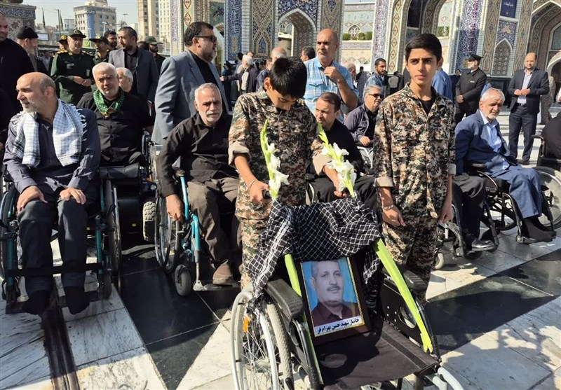 تشییع پیکر مطهر جانباز 70 درصد شهید حسن بهرامفر+عکس شهادت , تشییع شهدا , خراسان رضوی , مشهد مقدس , جانبازان 70 درصد ,