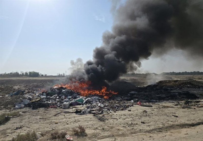 پسماندسوزی دوباره در حاشیه رودخانه شادچای؛ فریاد خفه‌ شده مردم نسیم‌شهر در میان دود