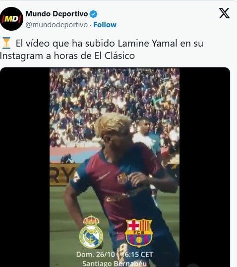 ادامه شیطنت یامال در آستانه ال‌کلاسیکو 2