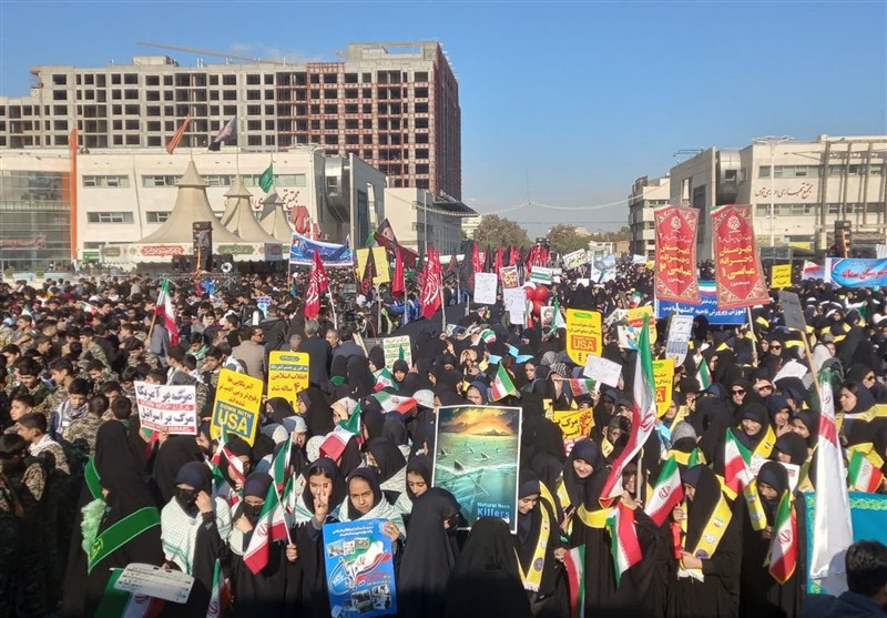 راهپیمایی 13 آبان در مشهد آغاز شد+فیلم