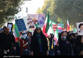 حضور پر شور کرمانی‌ها در راهپیمایی 13 آبان
