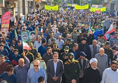 طنین شعارهای «مرگ بر آمریکا» و «مرگ بر اسرائیل» در بوشهر