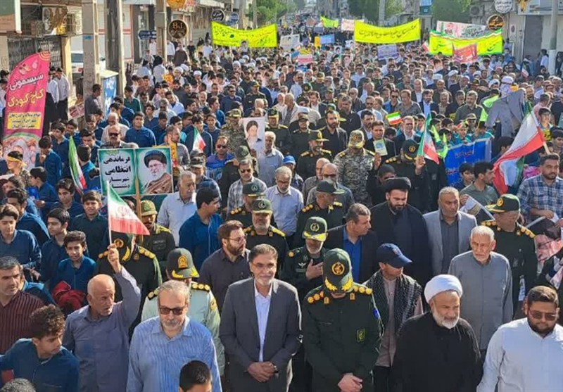 طنین شعارهای «مرگ بر آمریکا» و «مرگ بر اسرائیل» در بوشهر