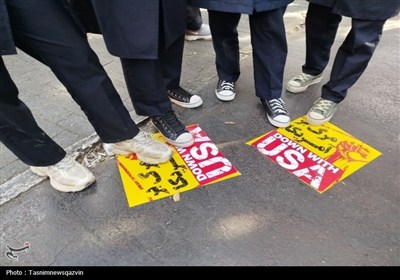 فریاد بلند جوانان قزوین علیه آمریکا