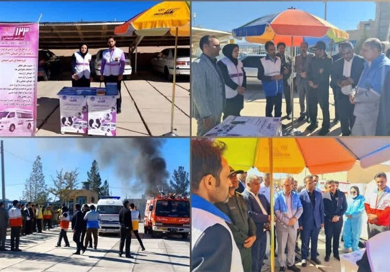 از مهار شعله تا مرهم روان؛  هنرنمایی اورژانس اجتماعی 123 در مانور انفجار خوسف