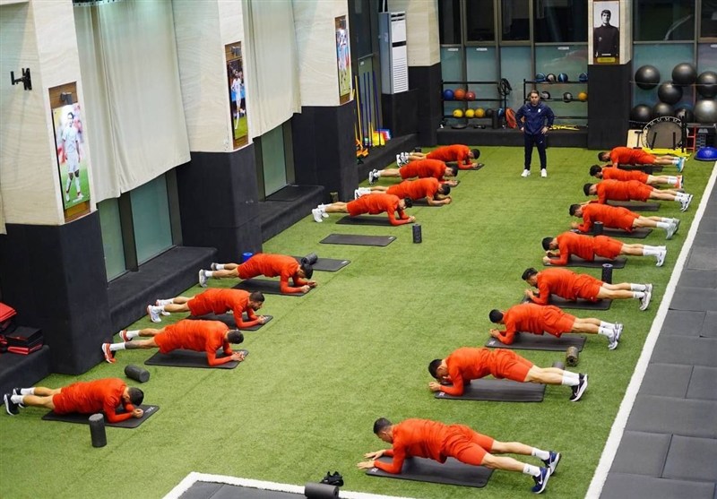 برگزاری تمرین تیم ملی فوتبال پس از تعویق سفر به امارات