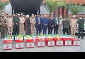 پیکرهای پاک و مطهر 8 شهید گمنام وارد خوزستان شد