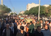 ورود پیکر 6 شهید گمنام دفاع مقدس به بوشهر + تصویر