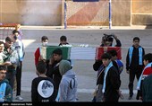 استقبال از 4 شهید گمنام دفاع مقدس در دبیرستان شریعتی همدان