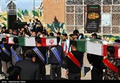 استقبال از 4 شهید گمنام دفاع مقدس در دبیرستان شریعتی همدان
