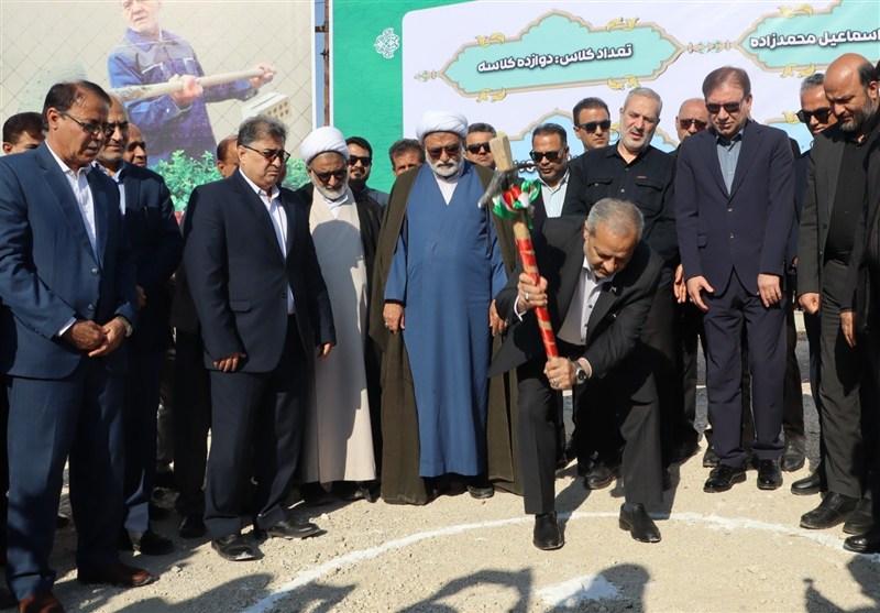 عملیات ساخت مدرسه 12 کلاسه در بنک کنگان توسط وزیر آموزش و پرورش